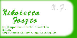 nikoletta foszto business card
