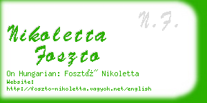 nikoletta foszto business card